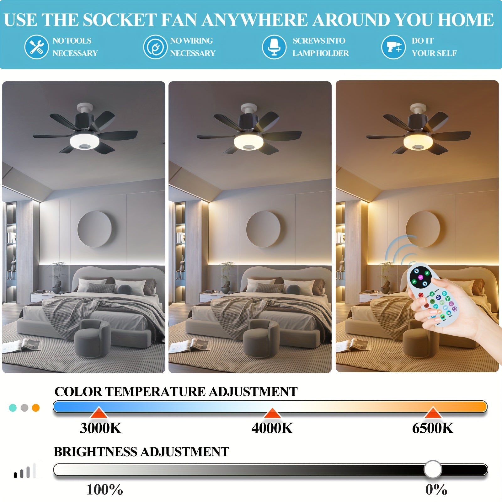 Ventilateur de plafond intelligent 3 en 1 - Topdecheztop.fr