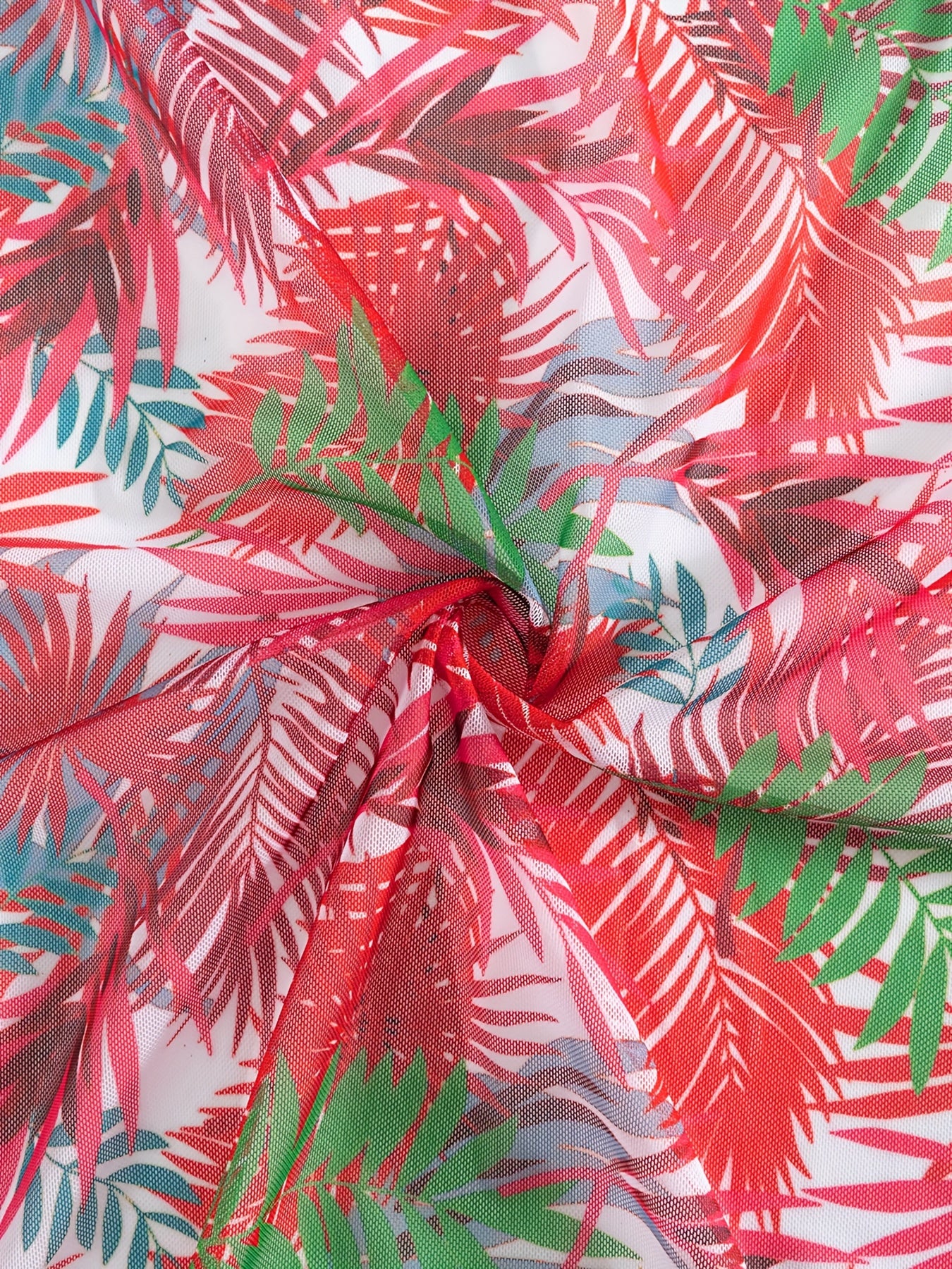 Ensemble Bikini 3 Pieces Femme - Motif Tropical, Col en V, Manches Longues