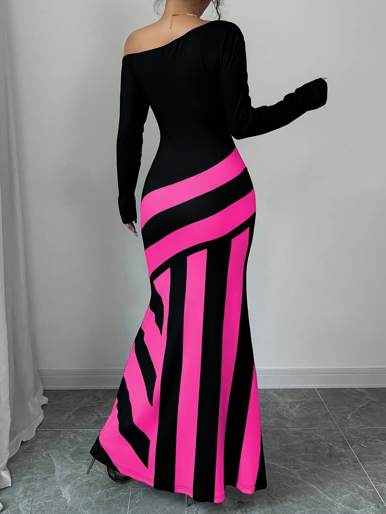 Robe Multi-Positions Femme - Asymetrique, Motif Geometrique, Style Elegant, 3 Coloris