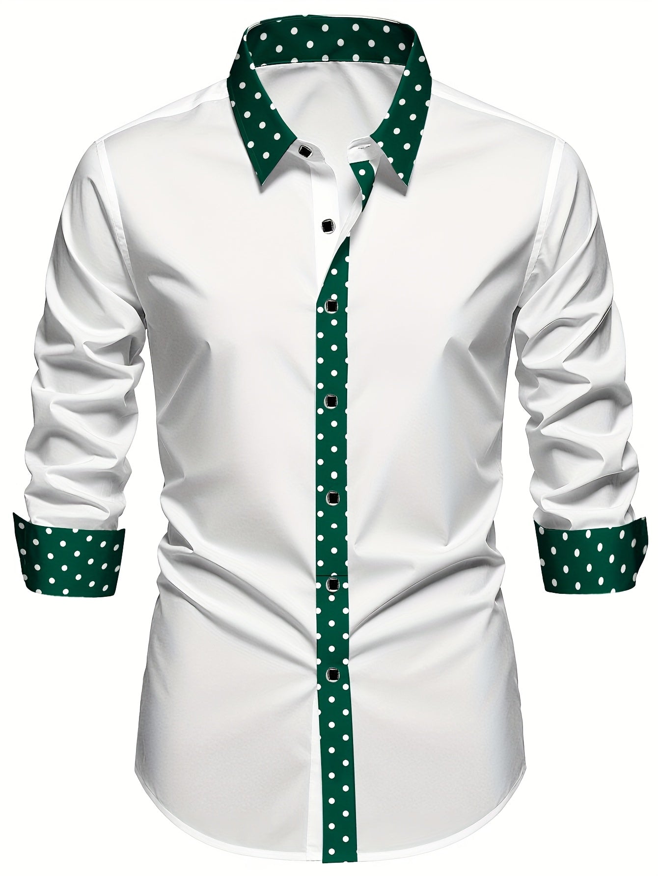 Chemise Homme Manches Longues Col Revers Couleur Unie Coupe Slim 100% Polyester Decontractee - 4 Coloris FR S-XL