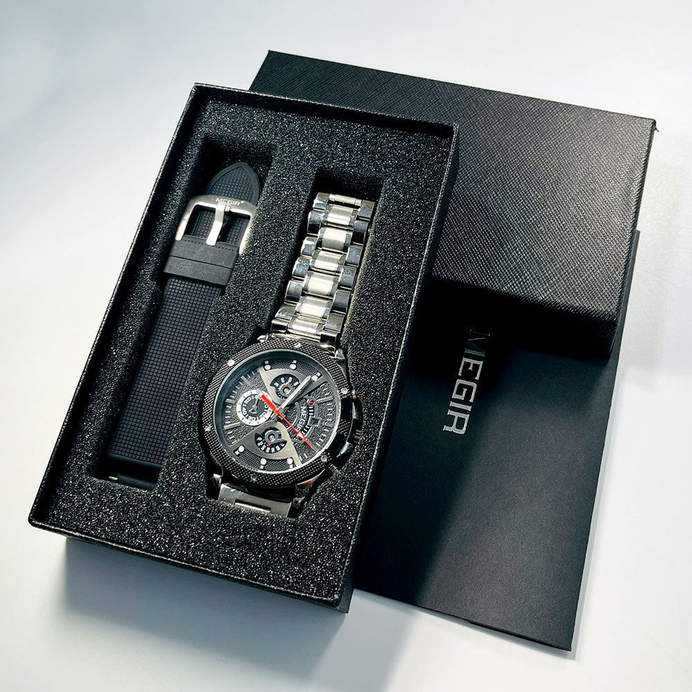 Montre de sport multifonctionnelle avec ceinture en acier - Topdecheztop.fr