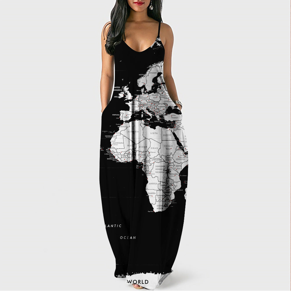 Robe d'été légère à bretelles et imprimé floral - Style mode urbaine femme