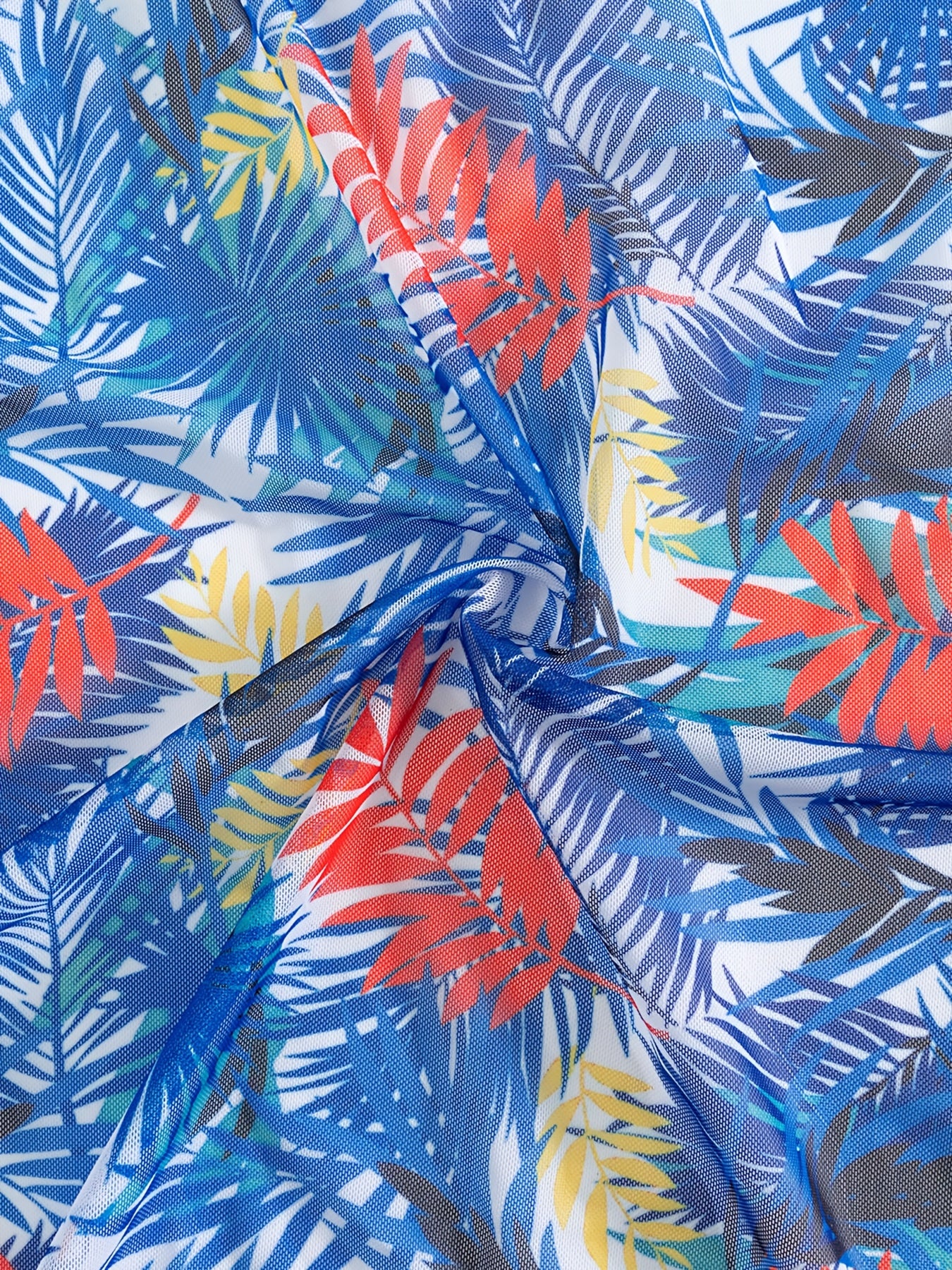 Ensemble Bikini 3 Pieces Femme - Motif Tropical, Col en V, Manches Longues