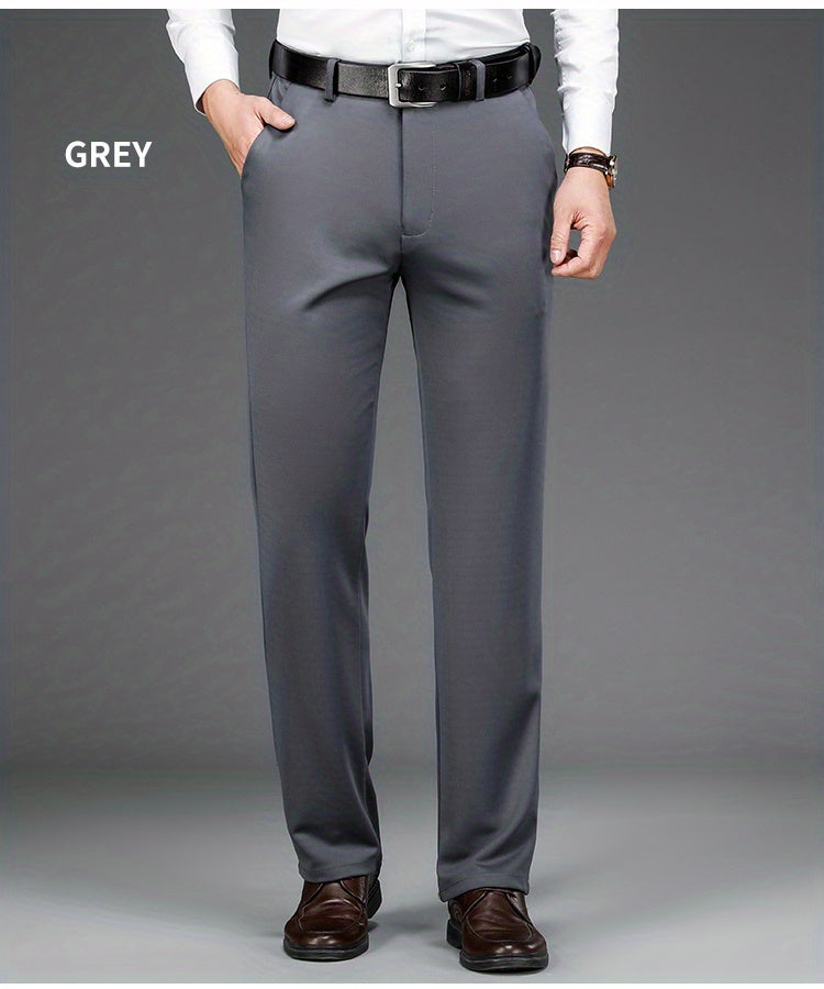 Pantalon Habillé Homme Classique – 93,5% Polyester 6,5% Élasthanne, Coupe Régulière, 6 Coloris XS-XXL