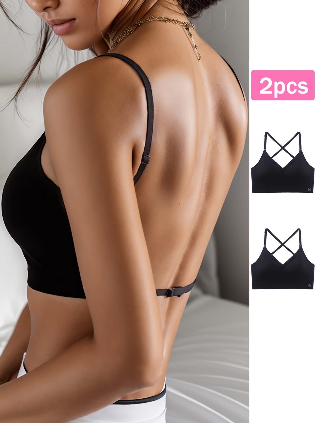Ensemble soutien-gorge  dos nu sans coutures, 2 PCS - Topdecheztop.fr