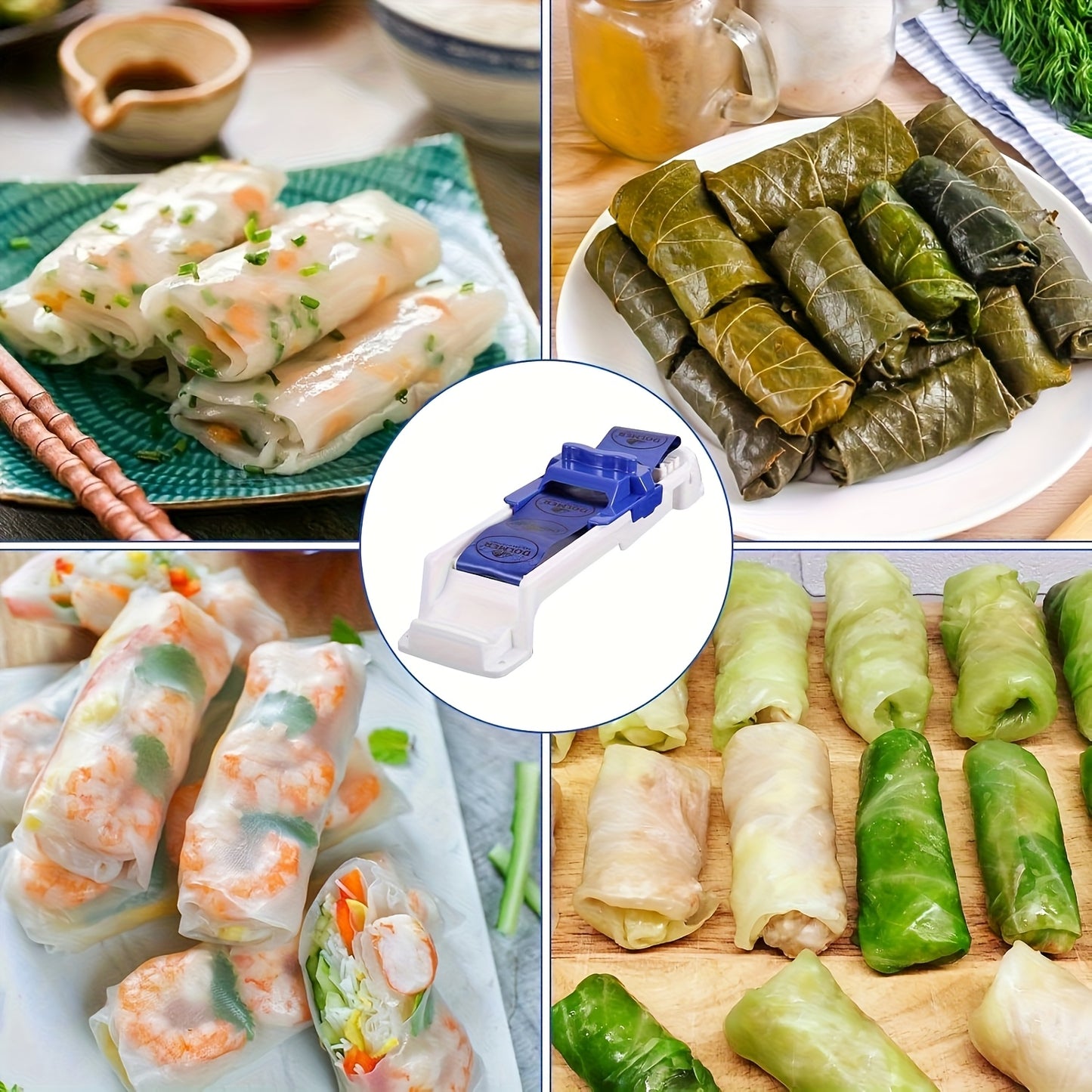 Rouleau Manuel Multifonction – Sushis, Nems, Raviolis & Plus 🍣✨