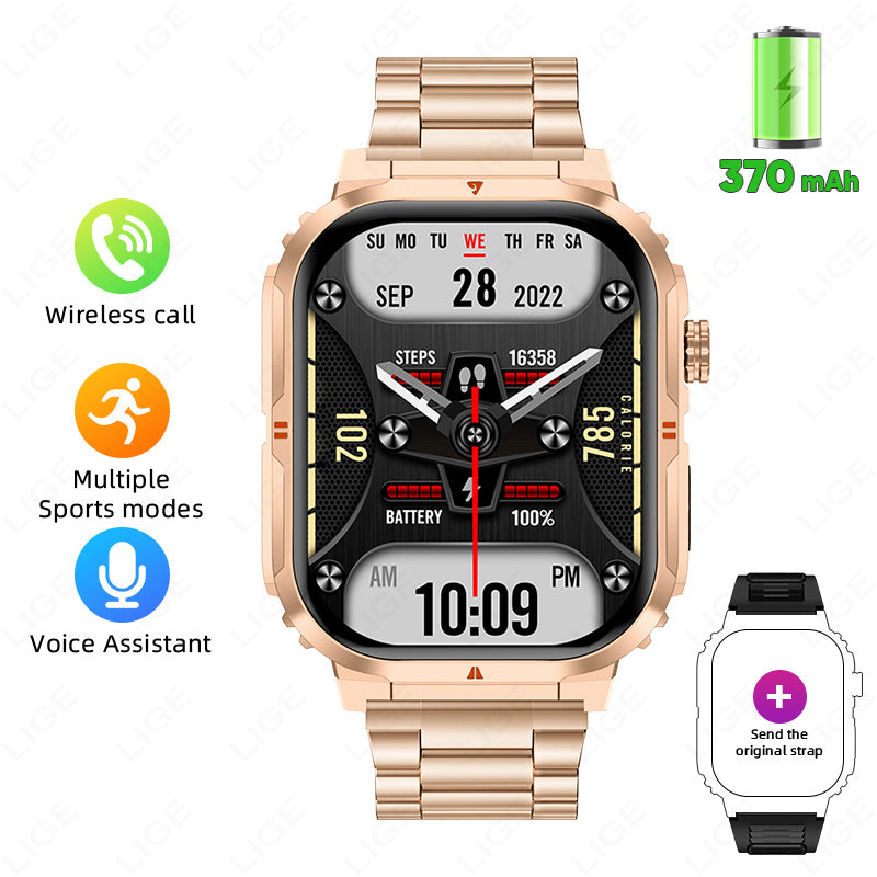 Montre Connectee LIGE Homme Femme - Etanche IP68, Notifications, Declencheur Photo