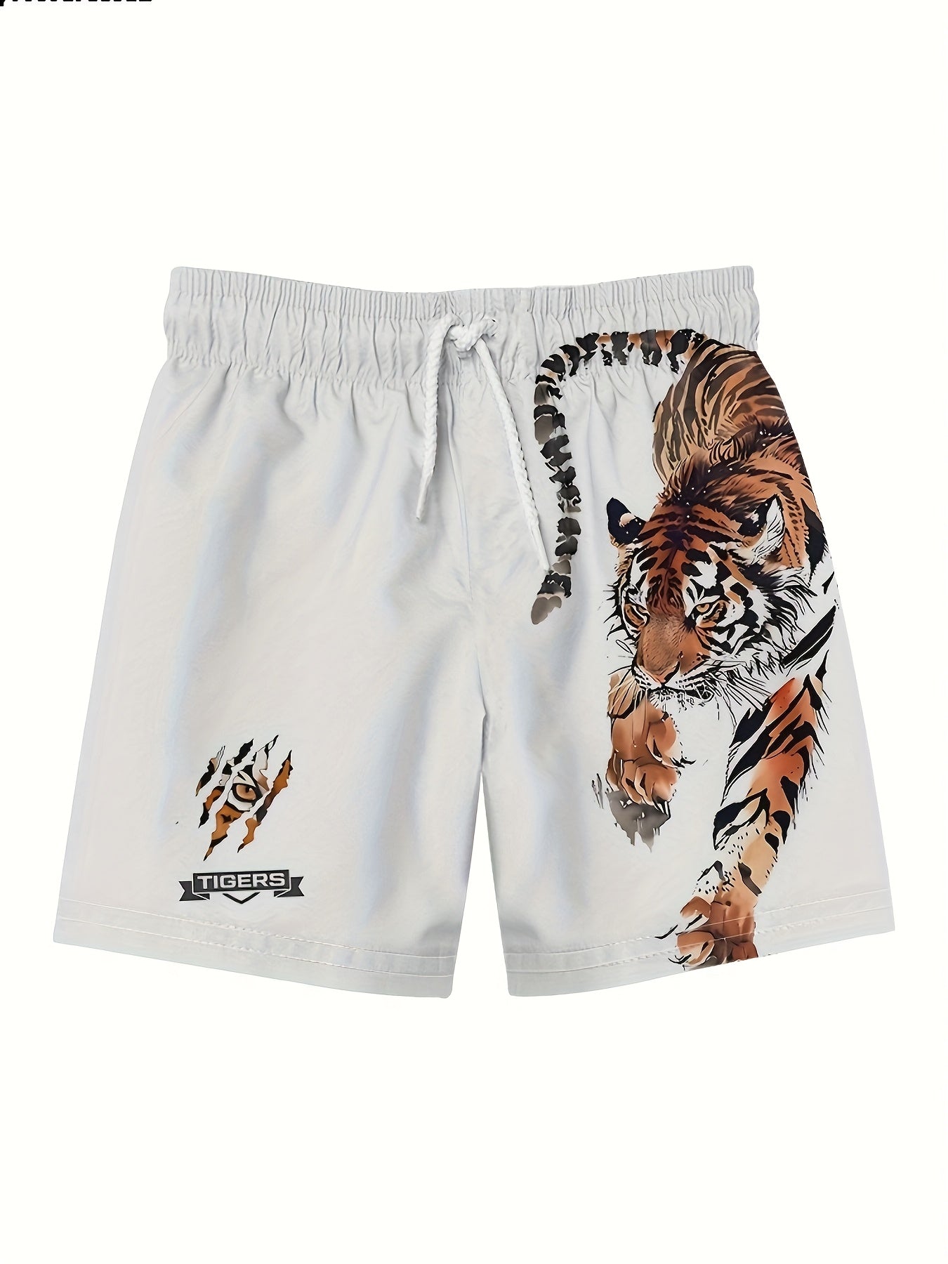 Short Homme Motif Tigre Bondissant – Style Jungle Décontracté 🐯☀️