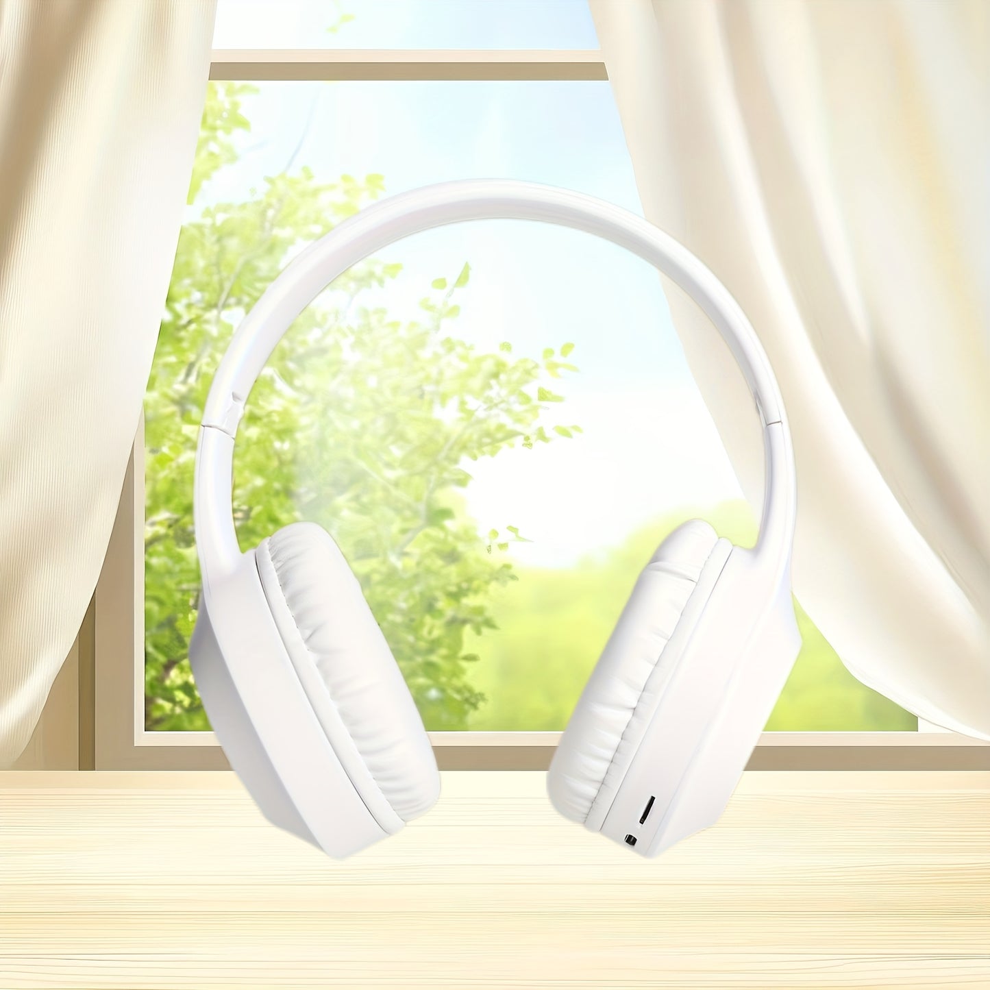 Casque Sans Fil Supra-Auriculaire Pliable – Micro Intégré, Batterie 150mAh & USB-C | Thème Anime & Film | Noir & Beige