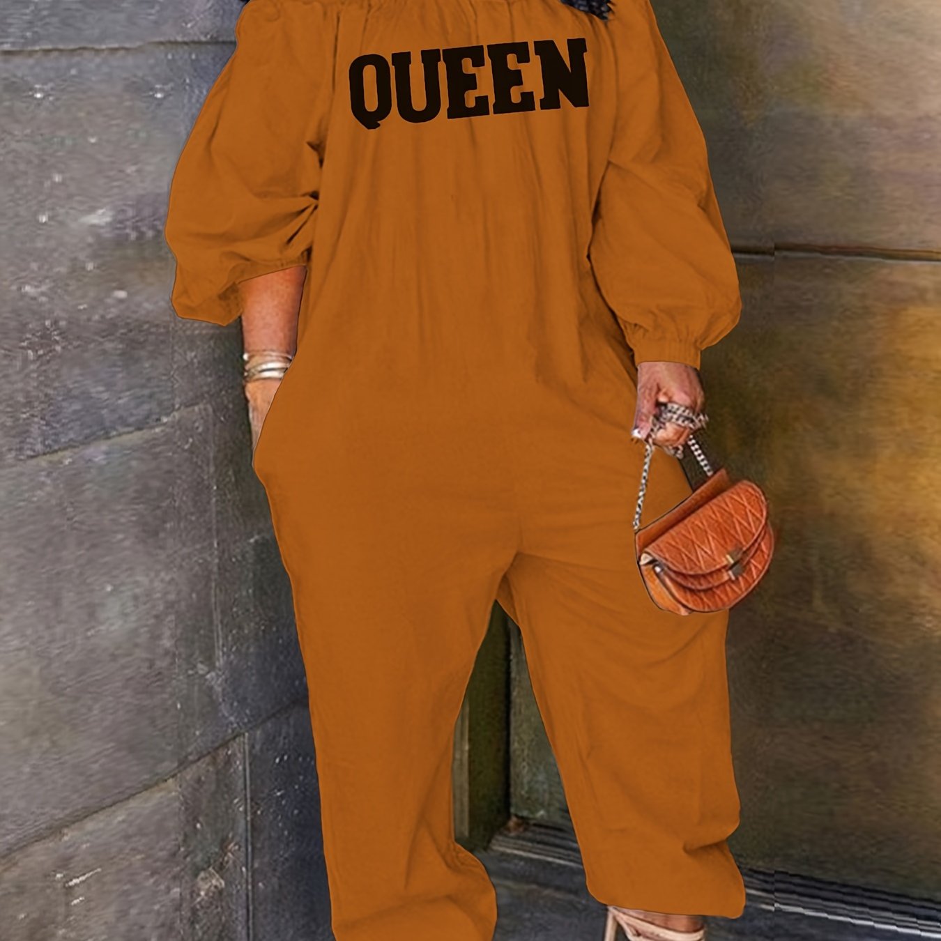 Combinaison Longue Brodée QUEEN pour Femme – Épaules Dénudées, Style Décontracté Élégant | 8 Coloris | S au XXL