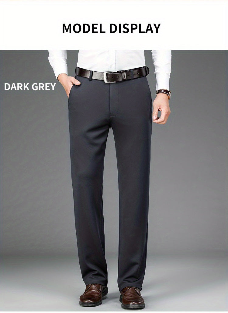 Pantalon Habillé Homme Classique – 93,5% Polyester 6,5% Élasthanne, Coupe Régulière, 6 Coloris XS-XXL