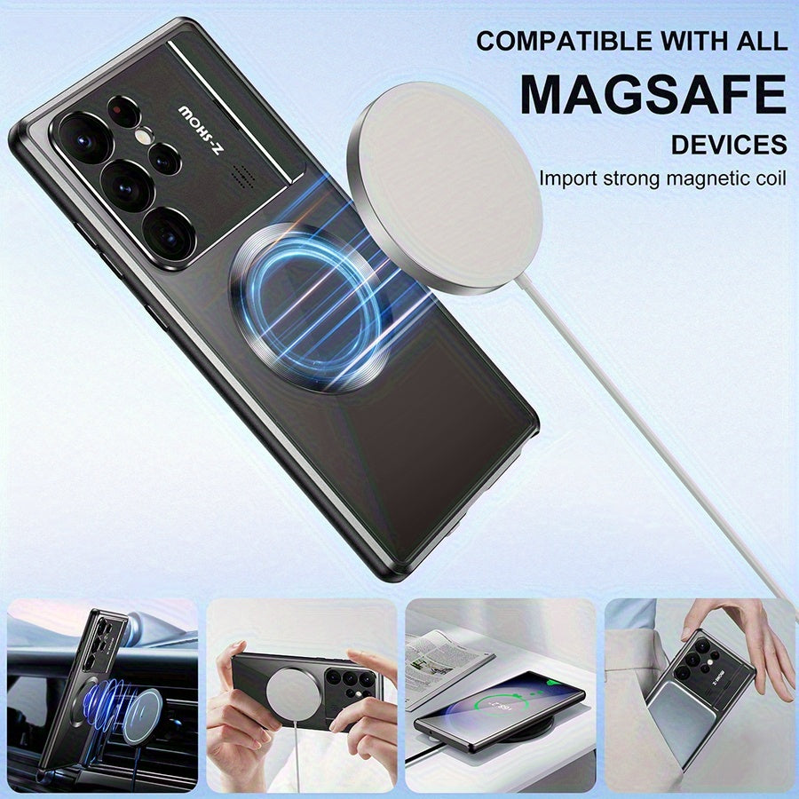Coque Samsung Galaxy S25 Ultra Magnetique Double Face Verre HD - Protection Lentilles, Support Integre, Systeme Verrouillage, 3 Coloris