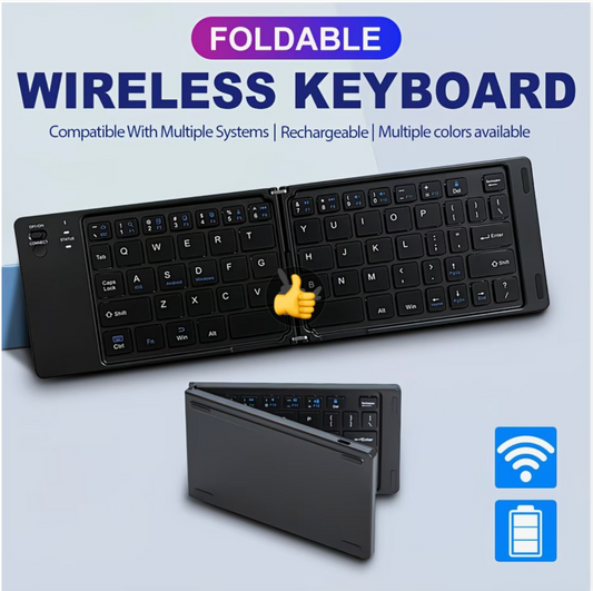 Clavier Pliable Sans Fil Bluetooth Rechargeable USB-C - Compatible iOS Android Windows