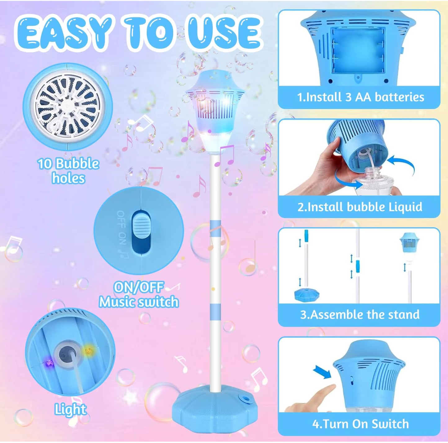 Torche a Bulles Lumineuse Rechargeable pour Jardin et Evenements