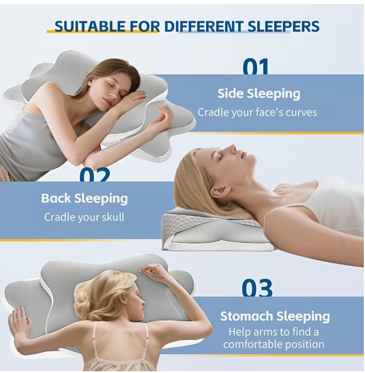 Oreiller Cervical Ergonomique Mémoire de Forme 2 en 1 - Coussin Orthopédique Nuque & Dos, Housse Lavable, 60x40cm