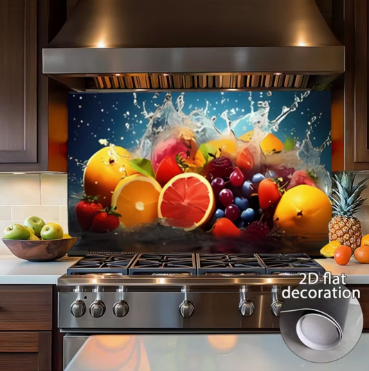 Autocollant Vinyle Fruits Frais - Auto-Adhesif Semi-Mat Resistant Eau et UV Multi-Surfaces