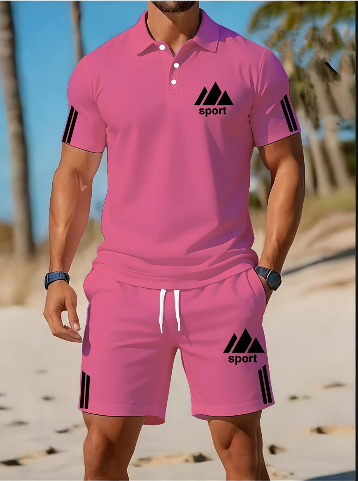 Ensemble Polo Golf Homme Ete - Coupe Reguliere Haute Elasticite