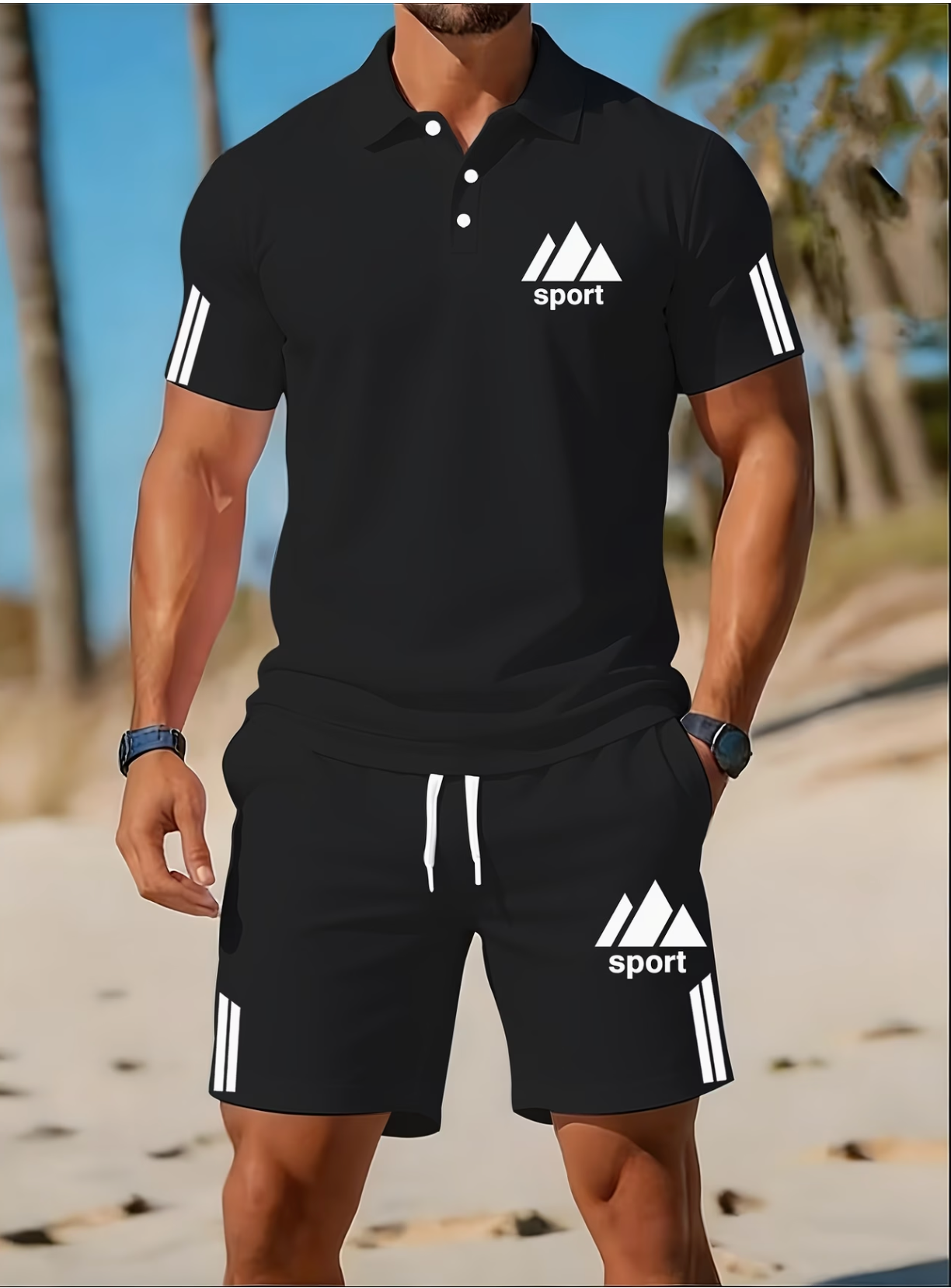 Ensemble Polo Golf Homme Ete - Coupe Reguliere Haute Elasticite