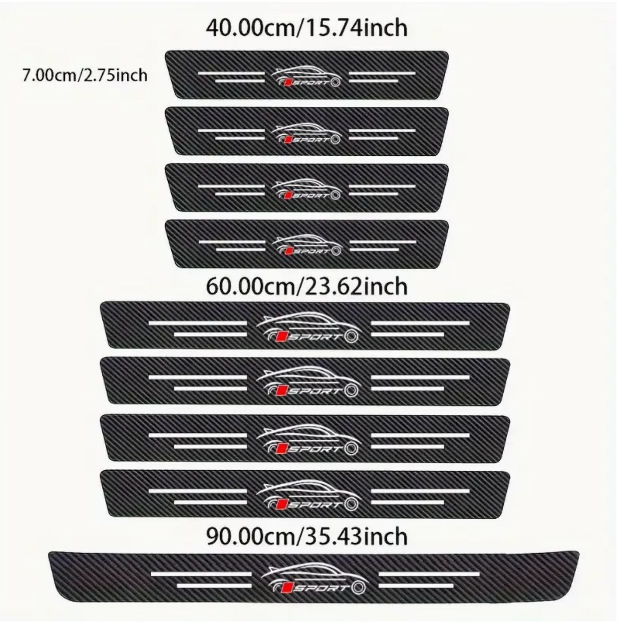 Lot de 9 Autocollants Protection Bords de Portières — Simili-Cuir, Antidérapant, Universel