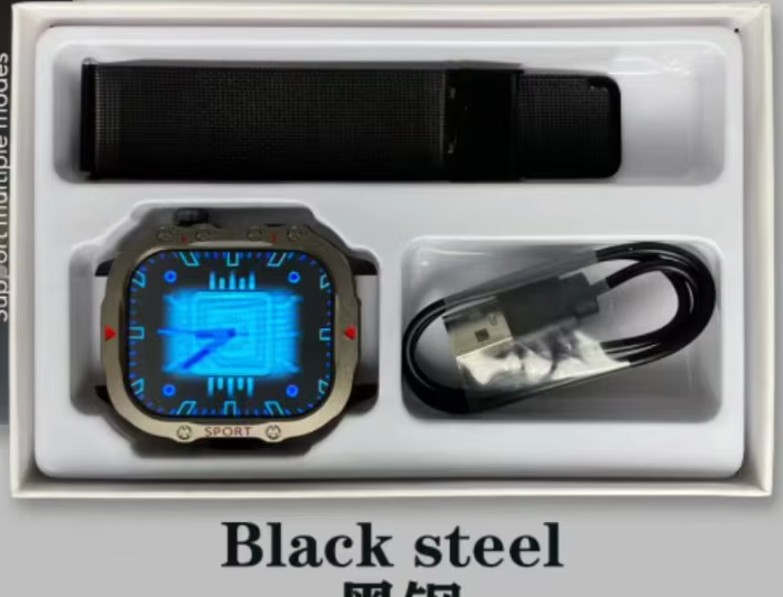 Montre Connectee Carree C41PRO - Ecran IPS, Frequence Cardiaque, Appel Bluetooth, Etanche, 4 Coloris