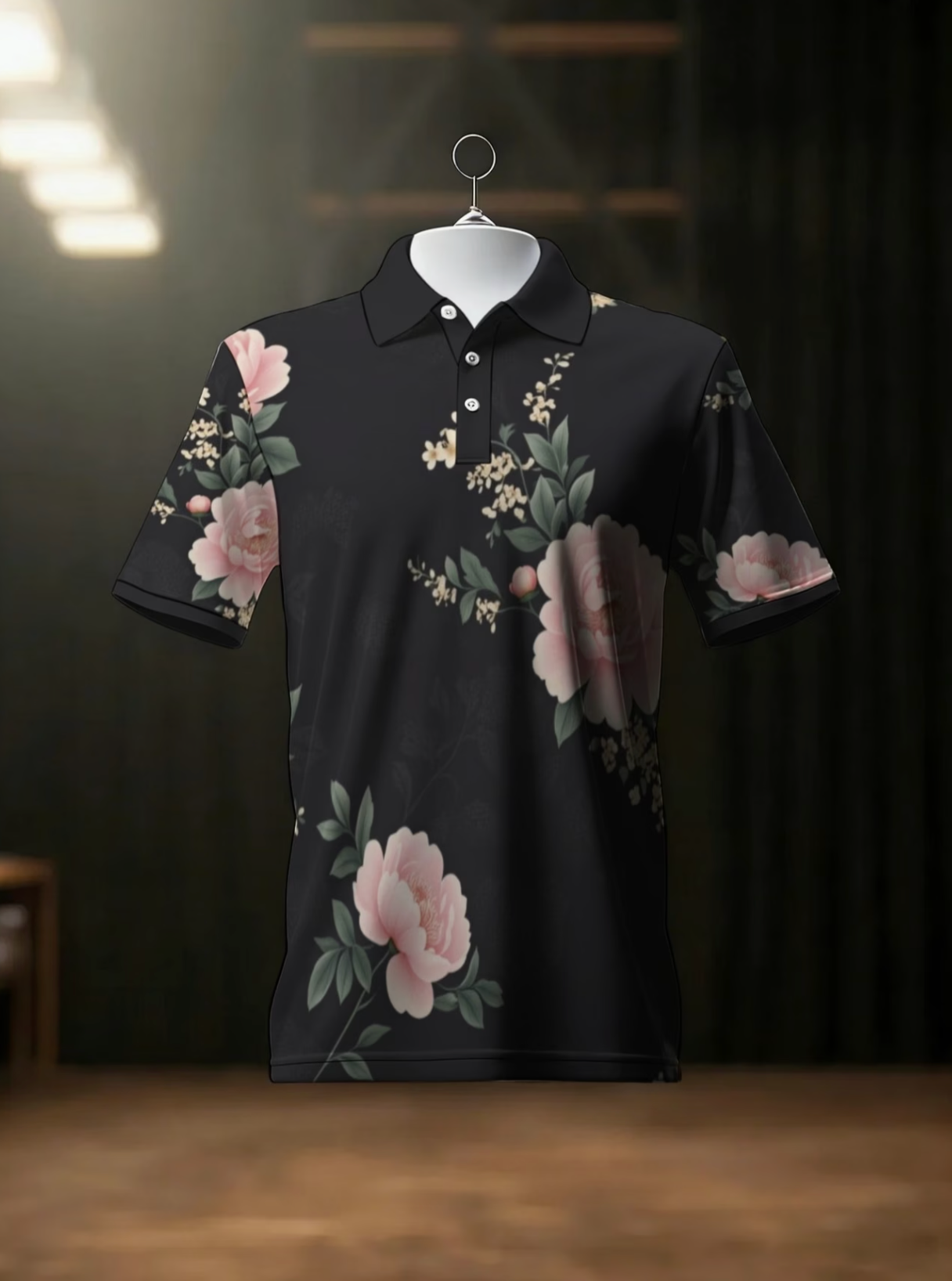 Ensemble 2 Pièces Homme Grande Taille Polo + Short Imprimé Floral - Polyester Extensible Col Revers Boutons FR 2XL à 7XL