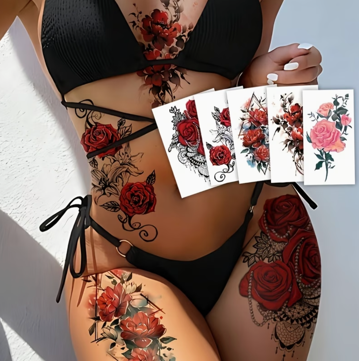Tatouages Temporaires Femme — Motifs Mix Tendance Résistants à l'Eau