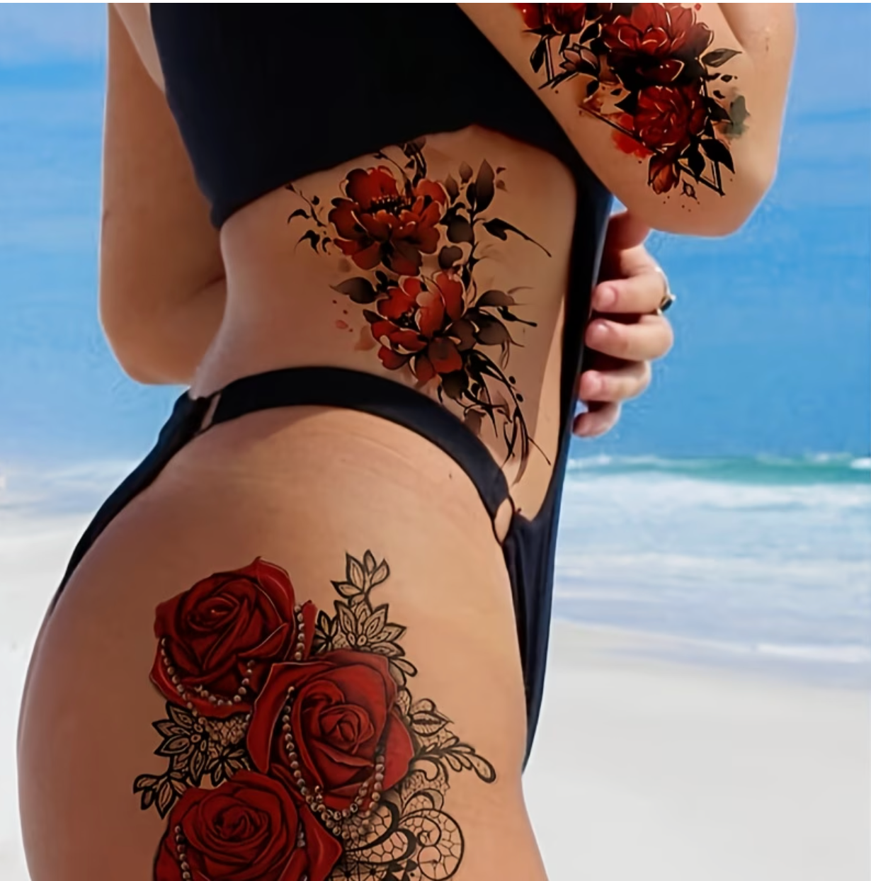Tatouages Temporaires Femme — Motifs Mix Tendance Résistants à l'Eau