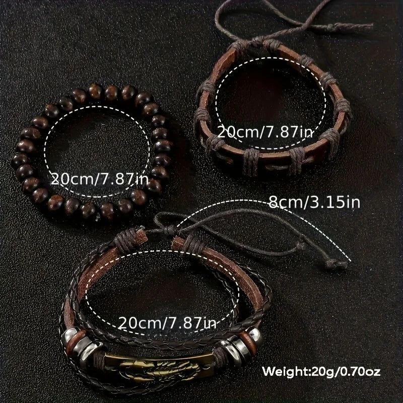 Montre Homme Quartz Bracelet Cuir - Ensemble Luxe