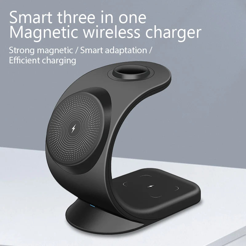 Chargeur sans fil magnétique 3 en 1 pour téléphone intelligent - Topdecheztop.fr