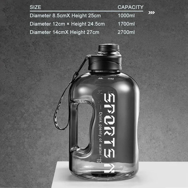 Bouteille d'eau de sport 1,7 L/2,7 L, portable, grande capacité, pour le fitness - Topdecheztop.fr