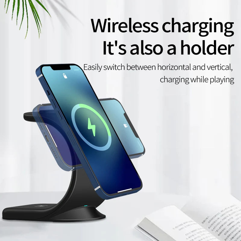 Chargeur sans fil magnétique 3 en 1 pour téléphone intelligent - Topdecheztop.fr