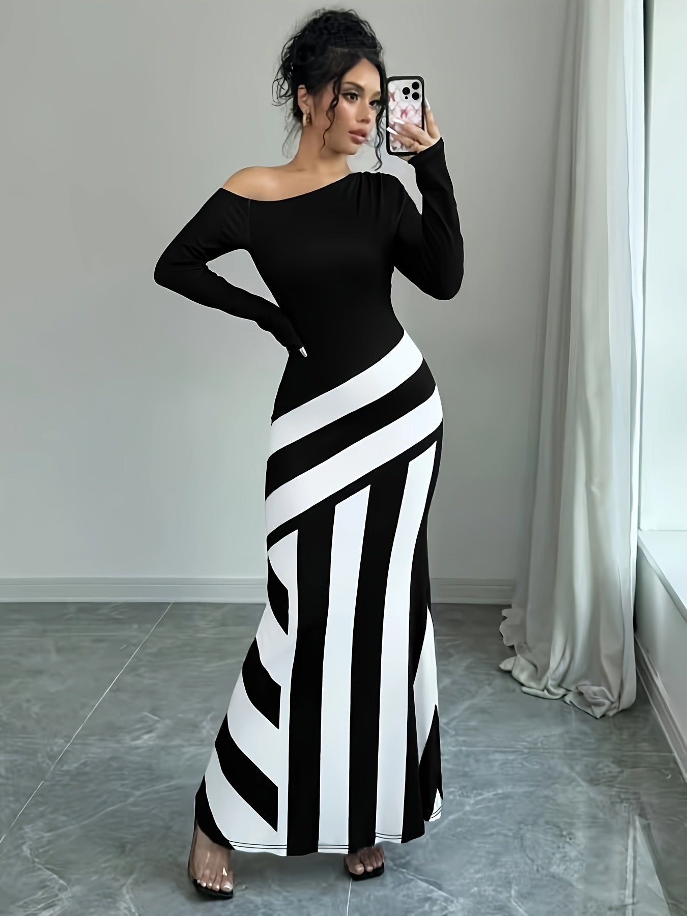 Robe Multi-Positions Femme - Asymetrique, Motif Geometrique, Style Elegant, 3 Coloris
