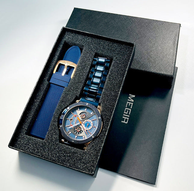 Montre de sport multifonctionnelle avec ceinture en acier - Topdecheztop.fr