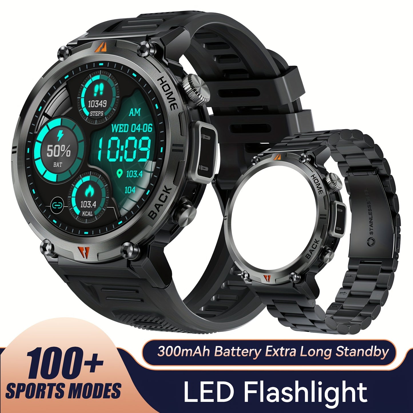 Montre connectée  pour homme avec écran TFT 360p, écran 3,68 cm - Topdecheztop.fr