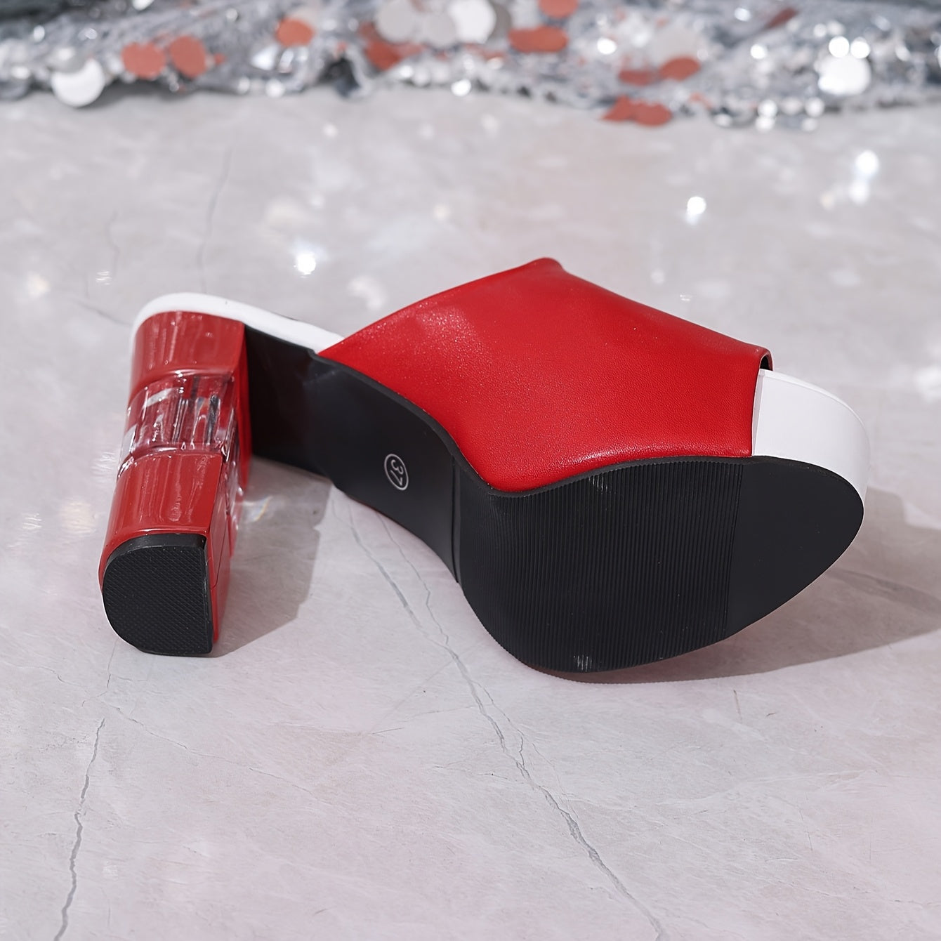 1 paire de sandales élégantes à talons hauts et épais pour femme - Topdecheztop.fr