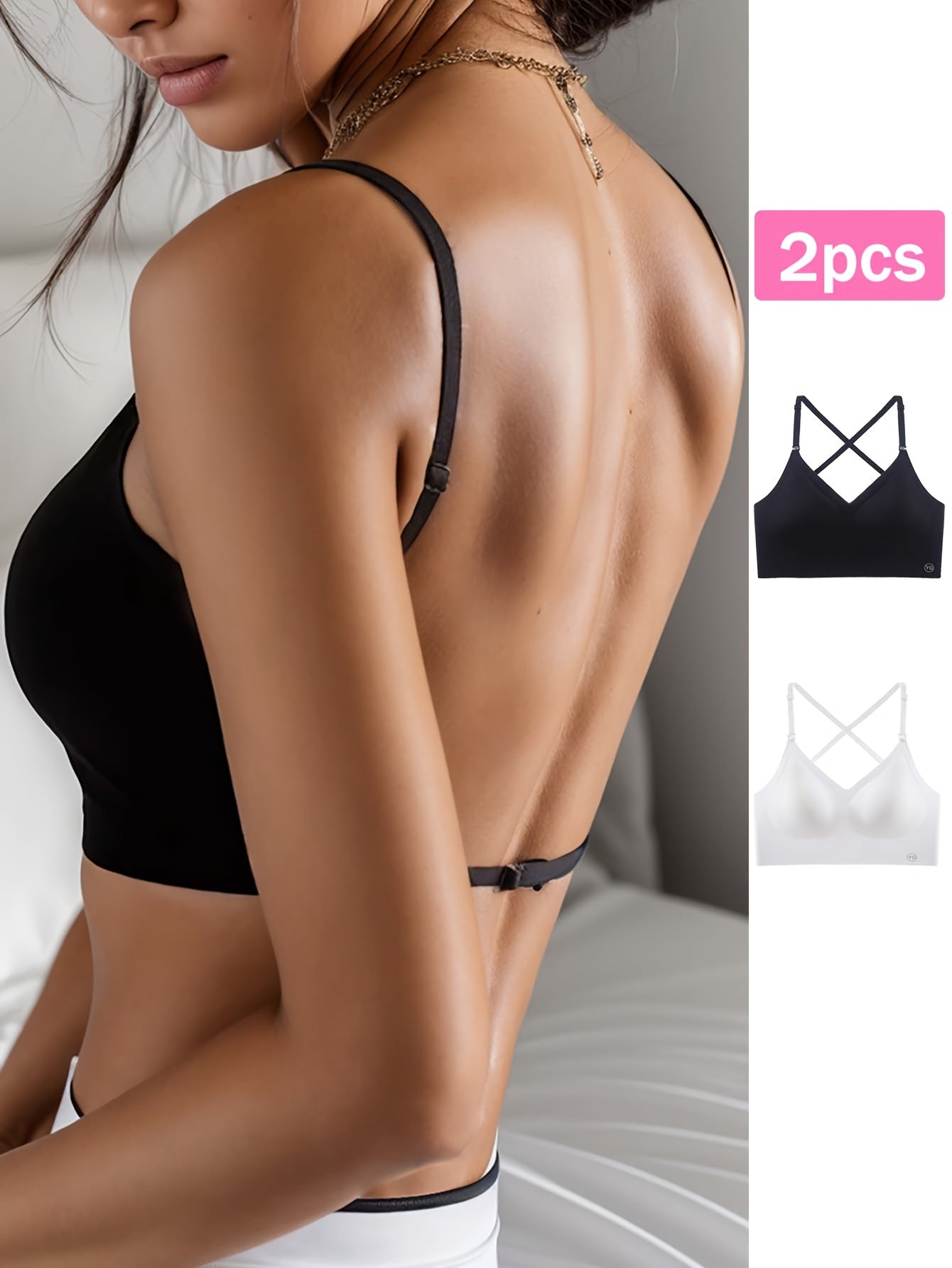 Ensemble soutien-gorge  dos nu sans coutures, 2 PCS - Topdecheztop.fr