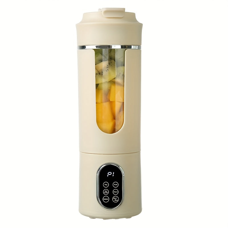 Blender portable rechargeable USB 530 ml LED - Broyeur glace 7.4V, smoothies jus, vert beige blanc