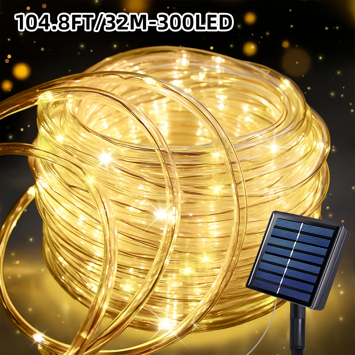 Guirlande Solaire LED - 8 Modes, IPX4, Telecommande, Interieur Exterieur, 50 a 300 LED