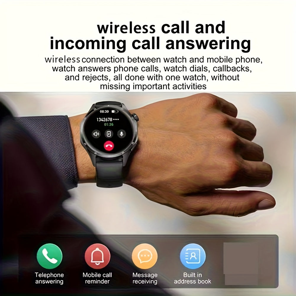 Montre connectee ERUN ecran TFT 1.5 pouce - Bluetooth 5.0, batterie 250mAh, bracelet silicone, noir ou argente