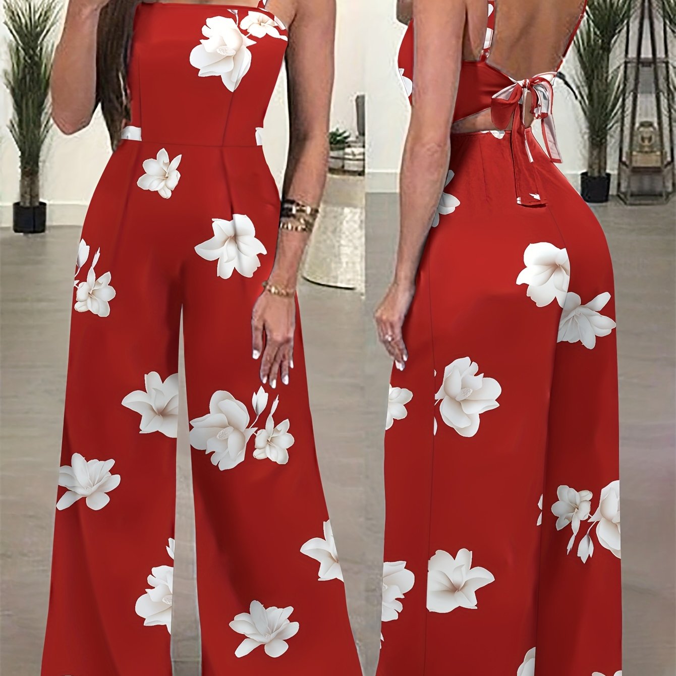 Combinaison Femme Elegante Imprime Floral Bretelles Spaghetti – Style Ete Chic | 3 Coloris, S au XXL