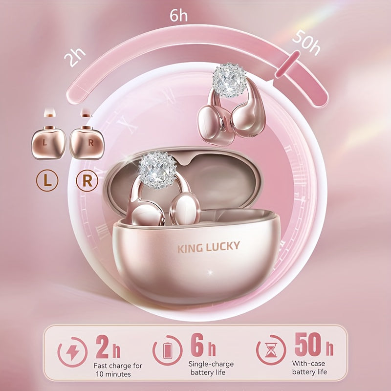 Écouteurs Sans Fil à Clip KINGLUCKY — Style Boucles d'Oreilles, Contrôle Tactile & Étui | 3 Coloris
