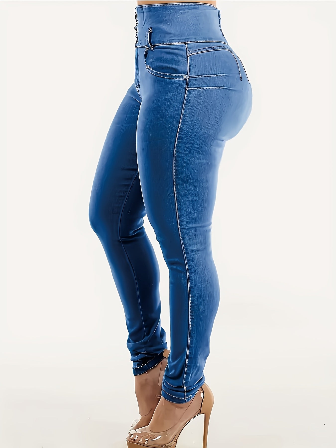 Jean Skinny Taille Haute Femme - Coupe Slim Boheme, Toutes Saisons