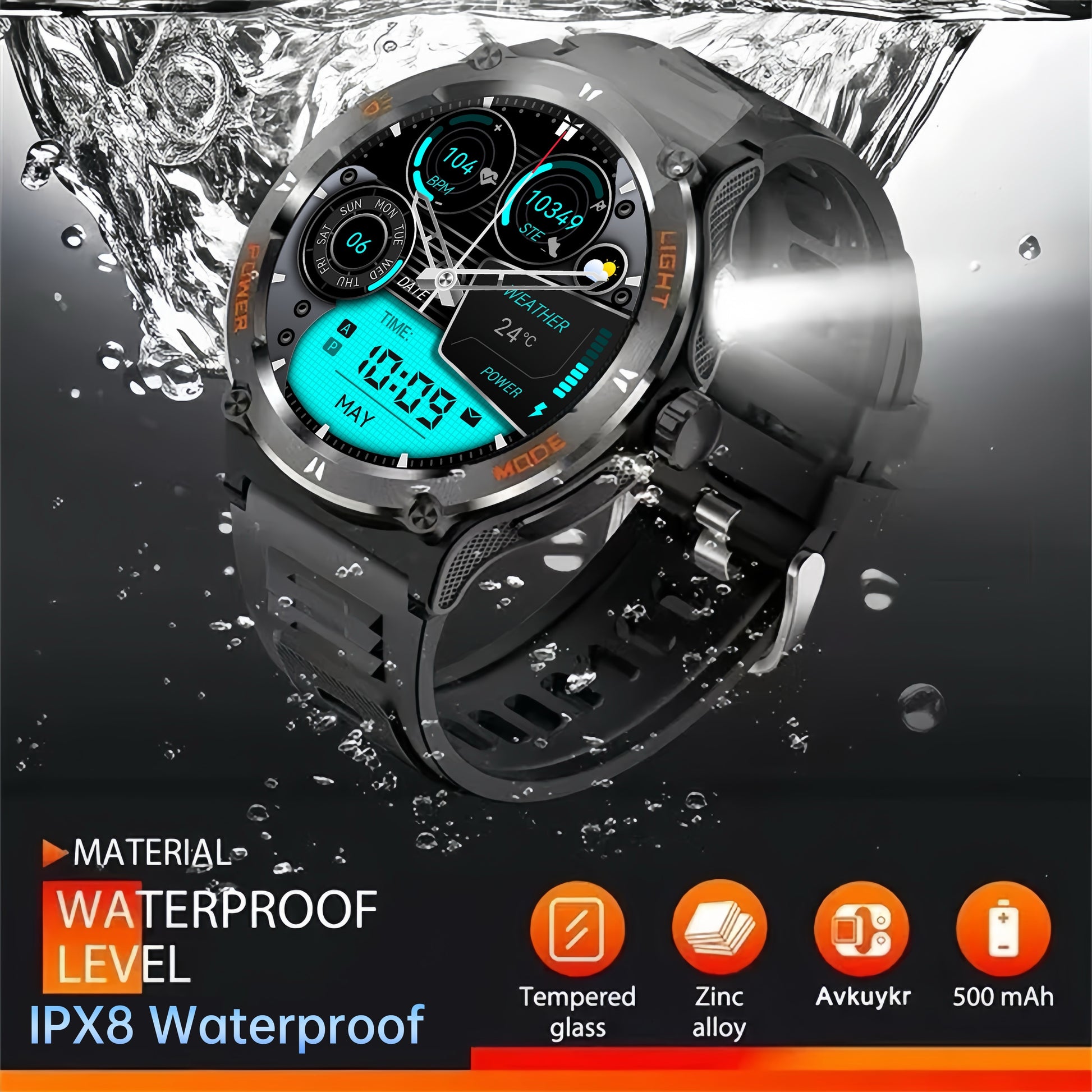 Montre connectée SYNWOO étanche IPX-8 pour hommes - Topdecheztop.fr