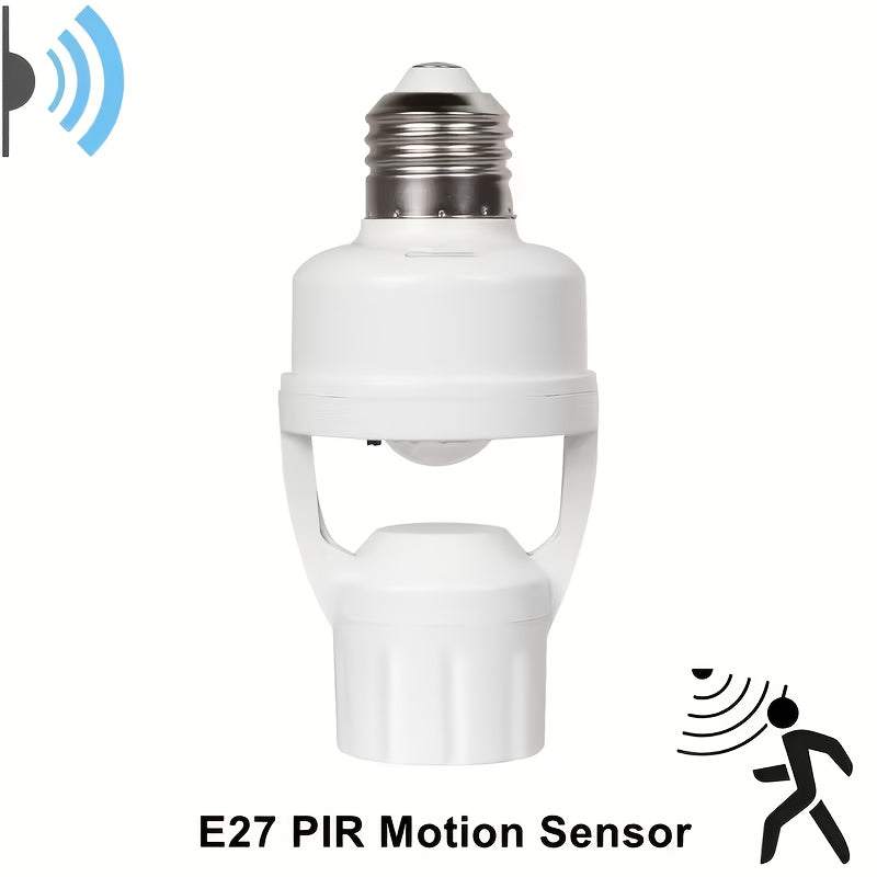 Douille E27 detecteur de mouvement infrarouge - Marche/arret automatique, 110V/220V, blanc