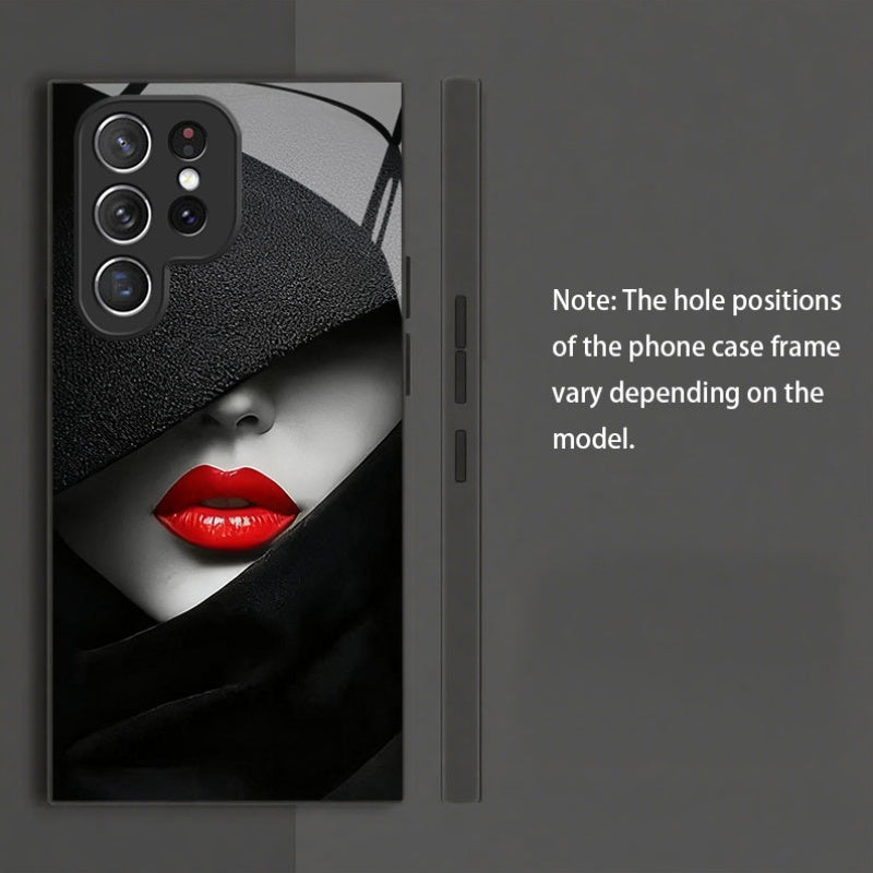 Coque Samsung Motif Lèvres Rouges – Verre Trempé, Impression UV, Relief