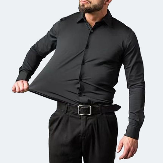 Chemise Stretch Homme Manches Longues - Infroissable, Coupe Ample, Usage Pro, 11 Coloris