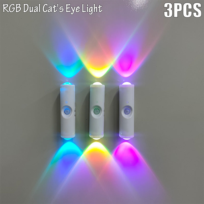 Lot 3 Appliques Murales LED Oeil de Chat Detecteur Mouvement RGB Rechargeable USB