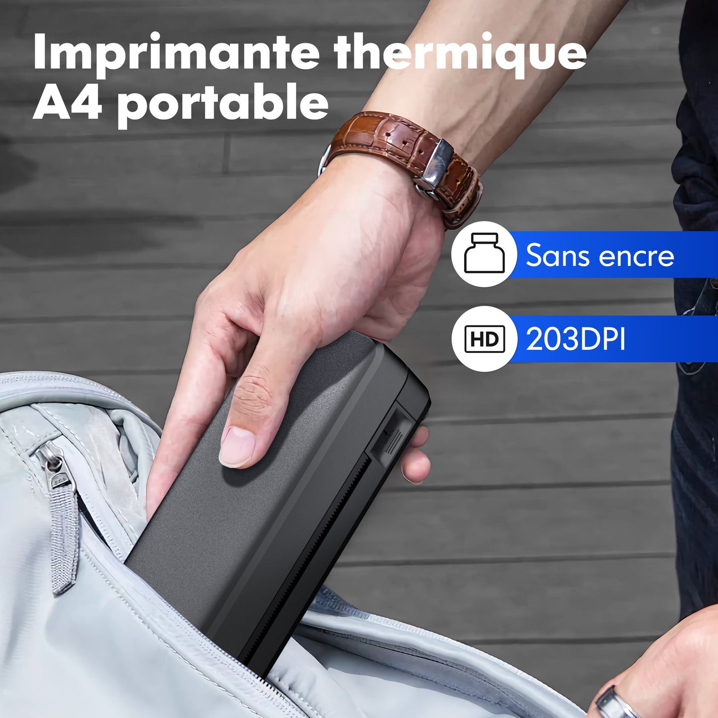 Imprimante Thermique Portable D810 – Sans Fil, USB, Autocollants & Papier Thermique