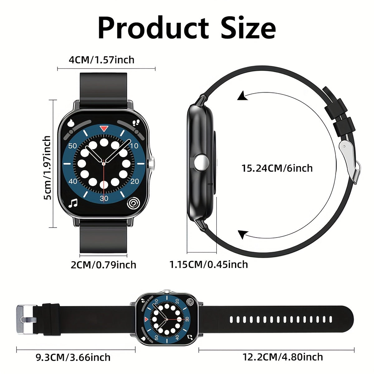 Montre Connectee Enfants Ados Ecran Tactile - Podometre, Musique, Calendrier, Alarme, Bracelet Silicone, 6 Coloris