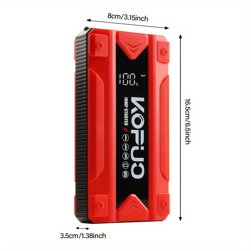 Demarreur de batterie portable voiture KOPUO 4000A - 12V, essence 8.5L, diesel 7L, USB, LED, 2 coloris